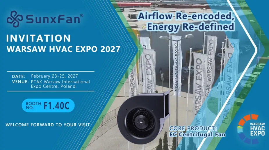 Sunxfan weźmie udział w targach Warsaw HVAC Expo 2027.